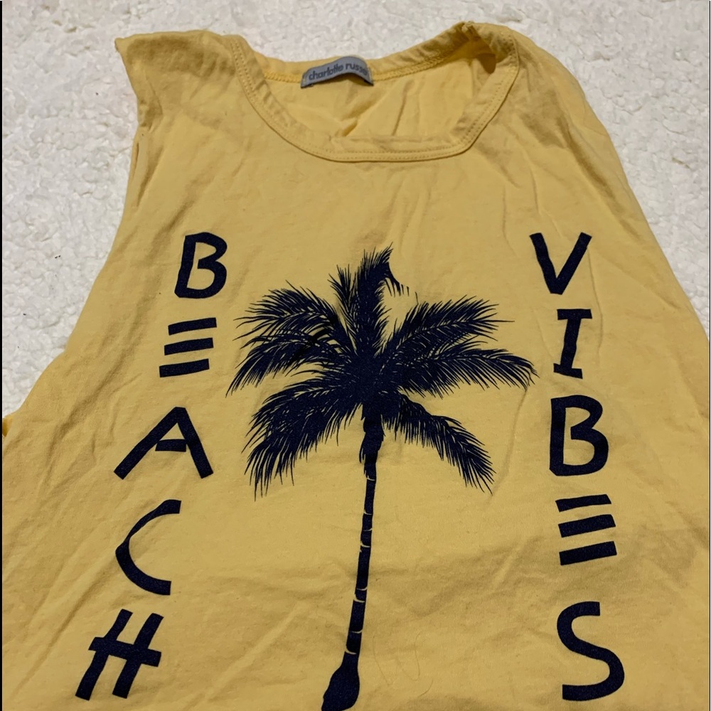 yellow tank top